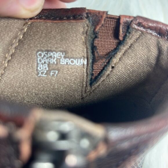 Earth Shoes Osprey Dark Brown Rushoff Leather Booties Sz 8 - Picture 5 of 7